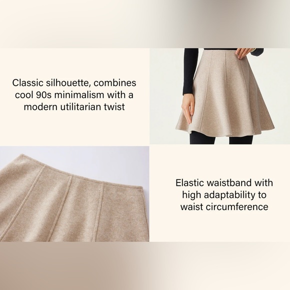 CashSoft
High Waisted Flare Hem Mini Skirt - Heather Oatmeal Size Large - Picture 6 of 8